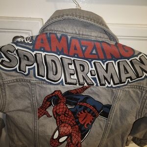 Marvel Spider-Man Kids Jean Jacket - Gray and Red